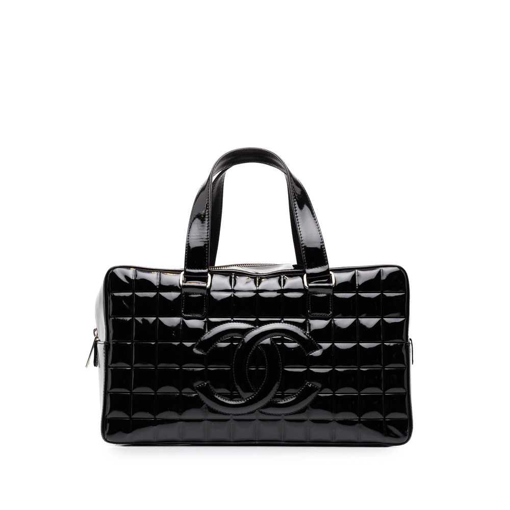 Pre-Loved Chanel CC Chocolate Bar Patent Bowler Bag